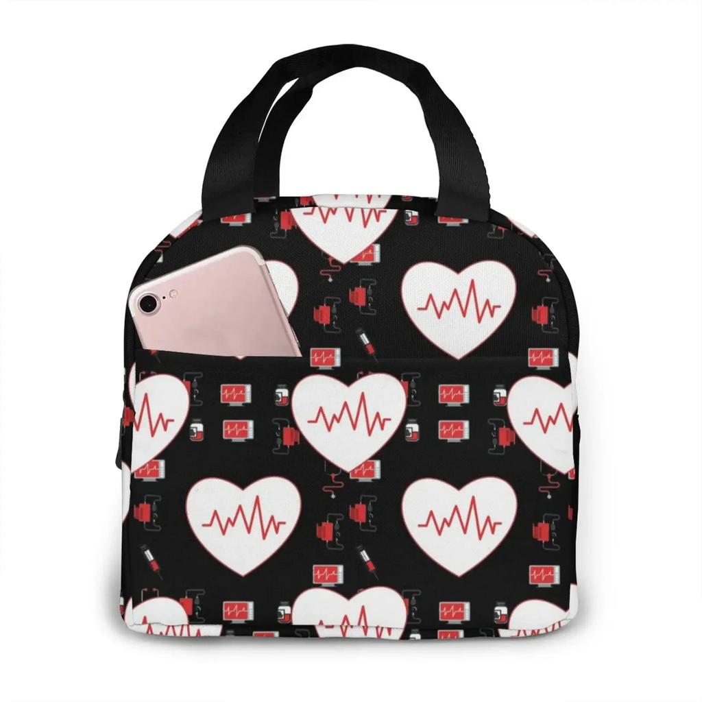 Дорожная сумка медсестры, изолированные сумки для обеда, женская сумка с рисунком медсестры, охлаждающий чехол для еды, теплая коробка для бенто для детей, коробка для обеда в школу