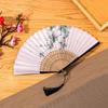 Винтажный складной веер в китайском стиле с бамбуковой ручкой, веер-реквизит, элегантный танцевальный веер, украшение для дома