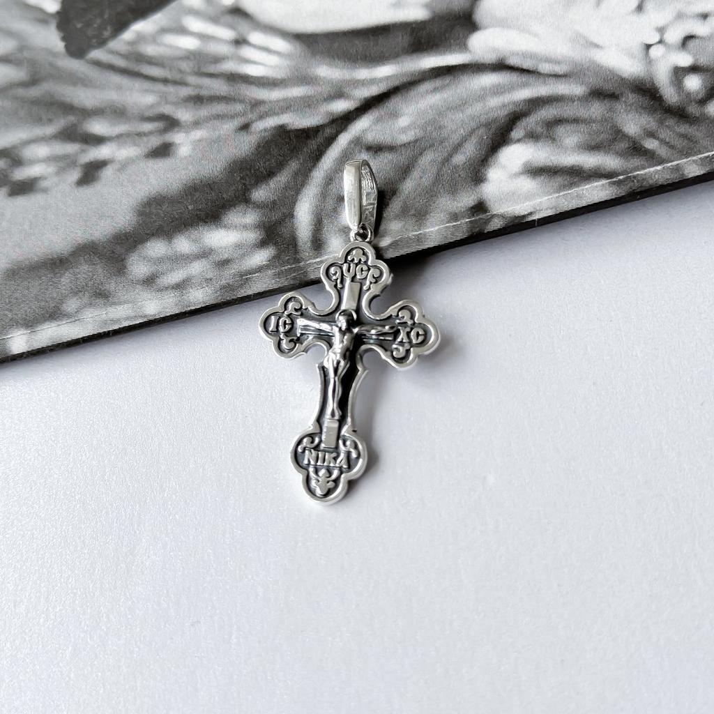 Серебряный крестик без камней (2156659)