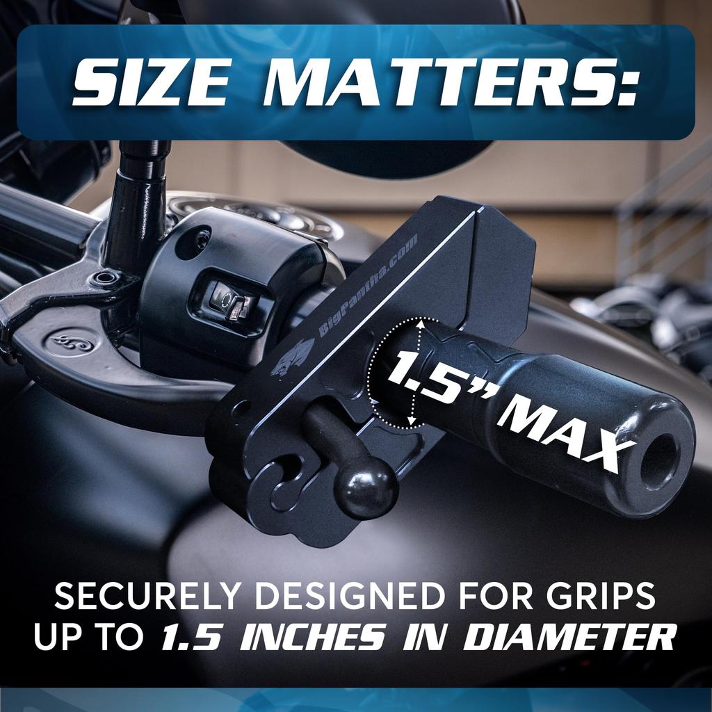 Замок на мотоцикл - замок на ручку газа/тормоза/руль, заблокируйте свой мотоцикл, скутер, мотоцикл, квадроцикл менее чем за 5 секунд от BigPantha. (черный).