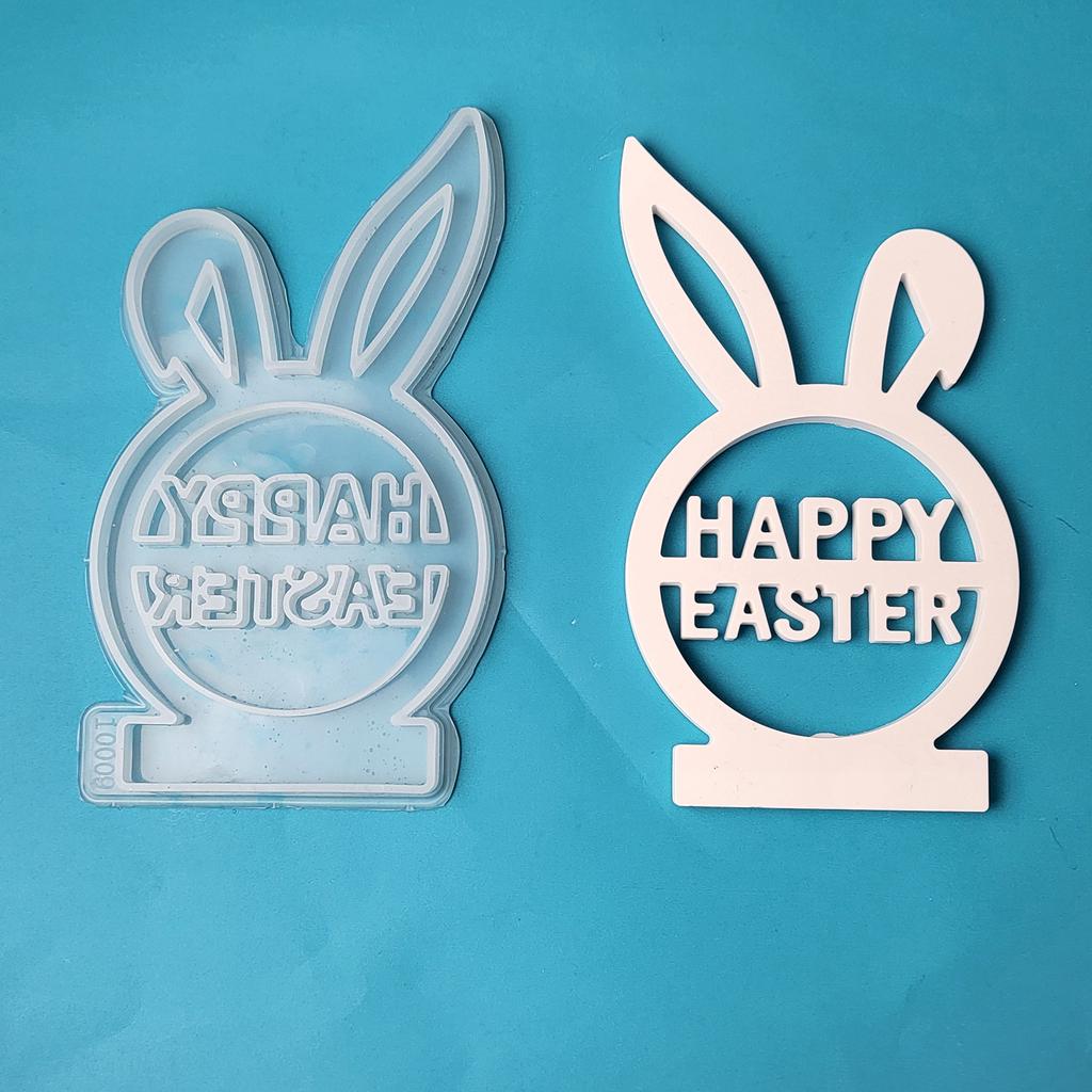 3D Rabbit Candle Holder Silicone Molds Easter Rabbit Resins Mould Candlesticks Castings Molds DIY Table Decorations