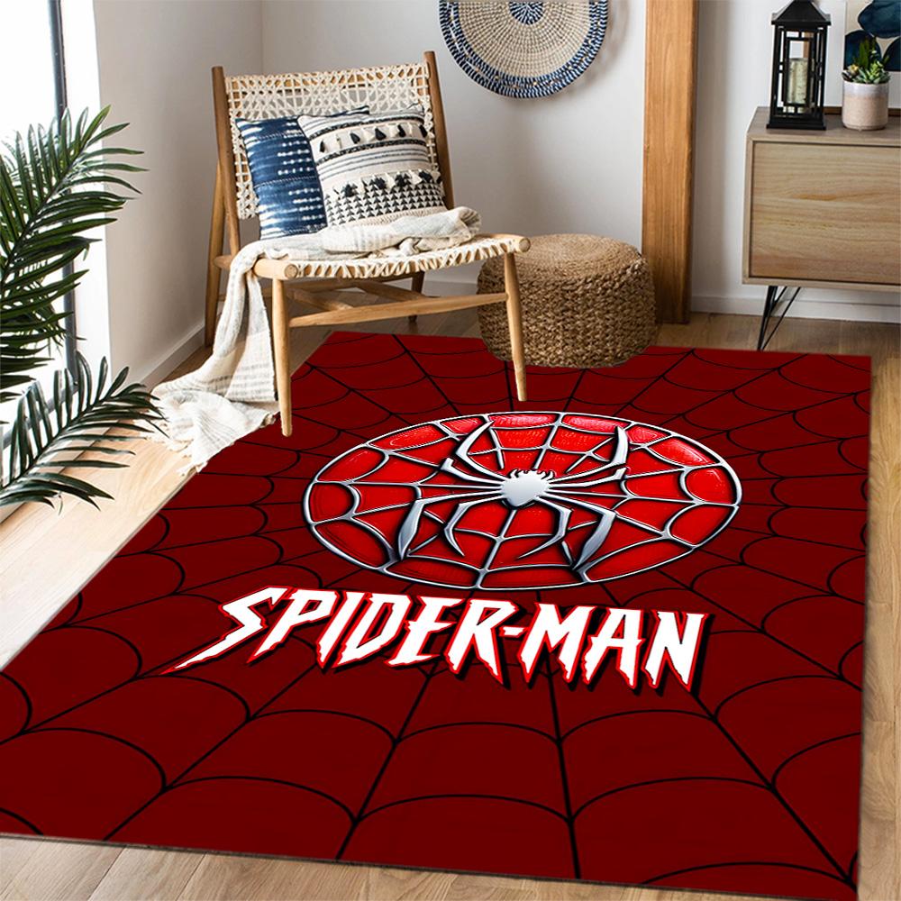 Spider-Man Red Background Non-Slip Rug - Polyester, Home Decor, Suitable for Bedrooms, Living Rooms, Entryways, and Studios