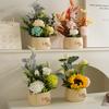 1 шт. имитация цветочного горшка с украшением цветочного горшка, букет цветов, настольный для ресторана, ощущение высокого класса, букет цветов