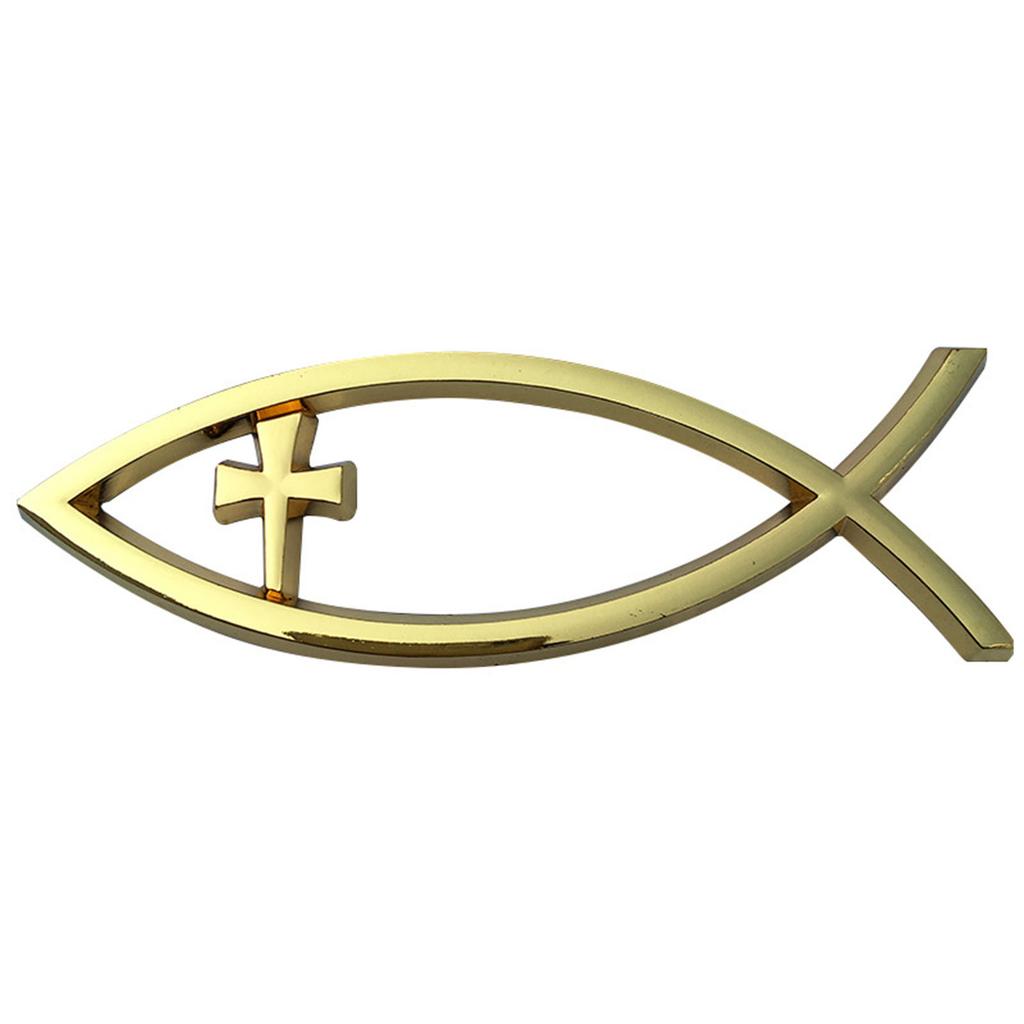 Jesus Ichthys Fish Car Stickers Self Adhesive Designs Religious Car Window Sticker for Windows Laptops & Luggage Durable