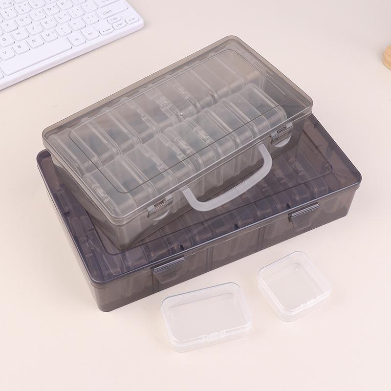 20/26Pcs Transparent Plastic Craft Storage Box Portable Multifunctional Storage Box For Jewelry Beads Diy Art Supplies