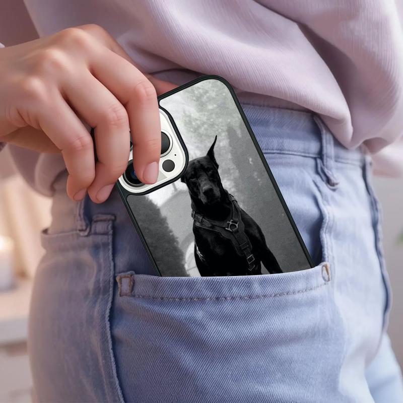 Animals Doberman dog Phone Case For iPhone 17 Air 15 16e 14 13 Pro Max Coque 12 11 Pro Max PLUS cover