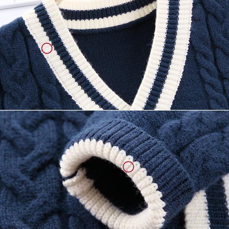 Boys Cardigan Crochet Sweater Children's V-Neck Toddler Knit Button Up Knitted Pattern Long Sleeve Sweaters