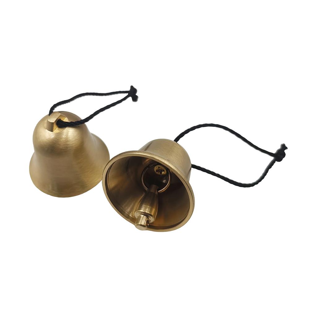 2pcs Hanging Bells with Hanging Rope Wind Chimes Jingle Bell DIY Copper Small Bell Pendant for