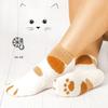 Women's Cute Cat Paw Socks Winter Thickened Coral Velvet Socks Soft Mid-calf Socks