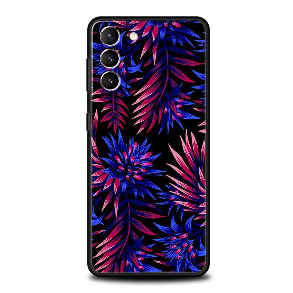 Винтажный чехол для телефона с банановым листом и цветком для Samsung Galaxy S24 S23 S22 S20 Ultra S21 FE 5G S10 S9 Plus S10E, мягкий силиконовый чехол