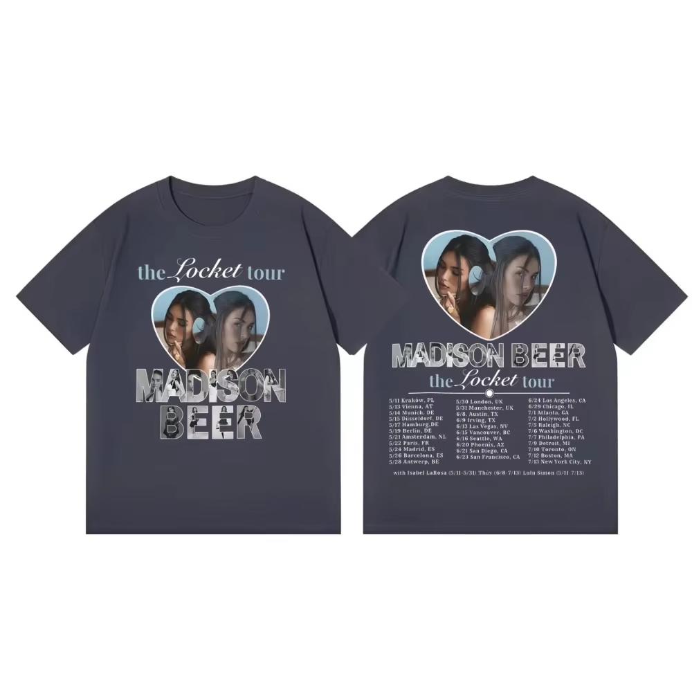 Vintage Madison Beer The Locket Tour 2026 Graphic T-shirt Men Women Printed Tee Summer Casual Fashion Clothing Tops High Quality Streetwear