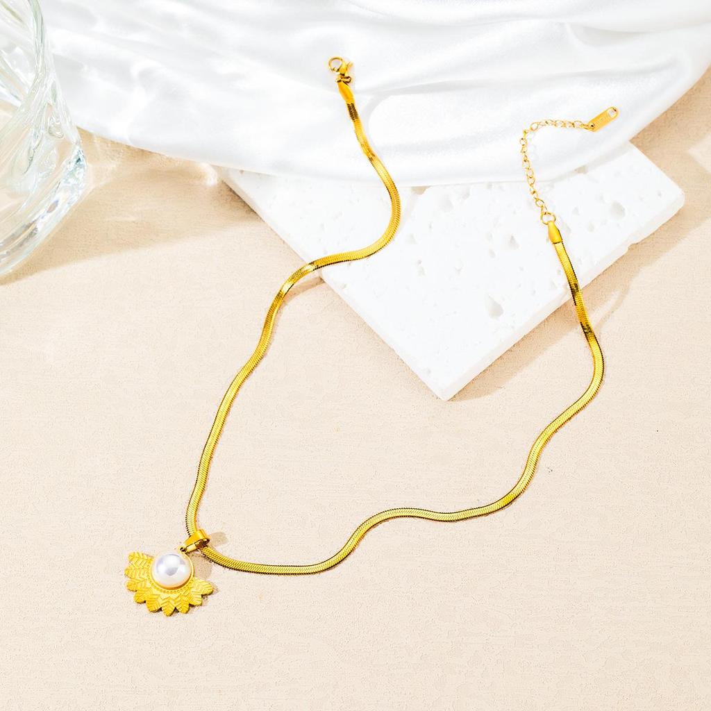 Комплект женских украшений из нержавеющей стали: Не тускнеющее ожерелье, серьги и кольцо - Модные аксессуары