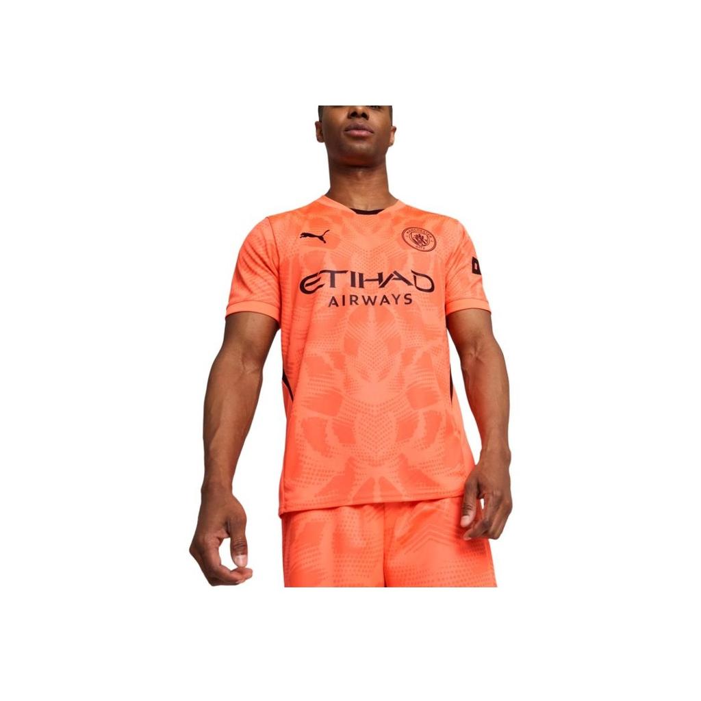 Puma Футболка мужская вратарская Manchester 24/25 с круглым вырезом и коротким рукавом, оранжево-красная 775107-36