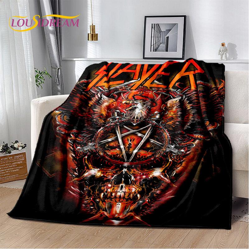 Мягкое плюшевое одеяло Slayer Heavy Metal Band, фланелевое одеяло, одеяло для гостиной, спальни, кровати, дивана, чехол для пикника, теплое детское одеяло