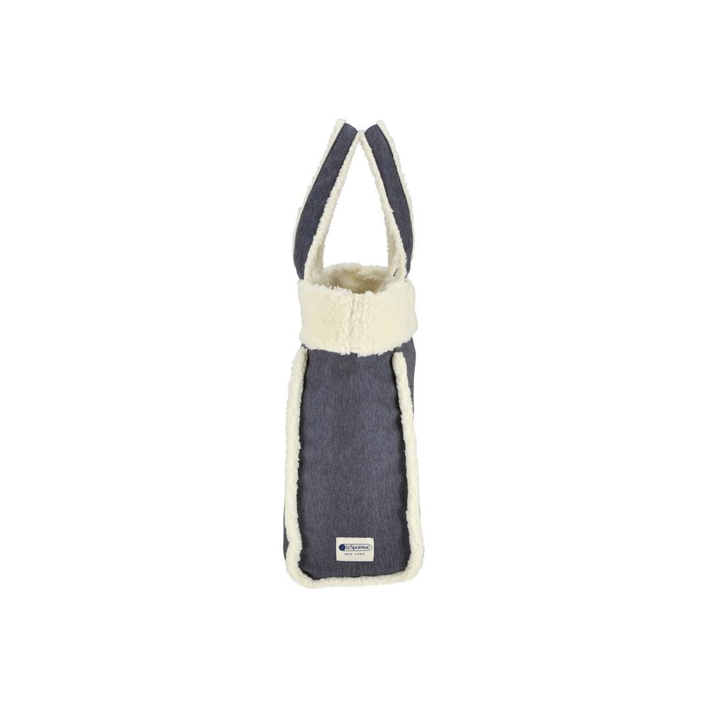 Двусторонняя сумка-тоут Lesportsac Medium Denim Wash/Sherpa [1543.La12]
