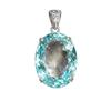Natural Blue Topaz Pendant Oval In 925 Sterling Silver 114 ct Gemstone Jewelry Gift