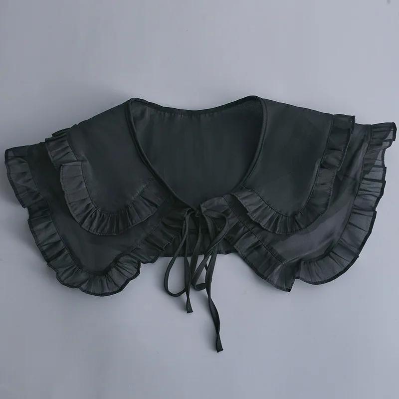 White Black Detachable Collar Shawl Dress Blouse Fake Collar Shoulder Wraps Accessories Female Sweater False Collars Small Cape