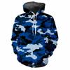 Trendy Men's Hoodie Printed Camouflage Patterns Digital Printing Casual Long Sleeved Hooded Thick Fabric Tops