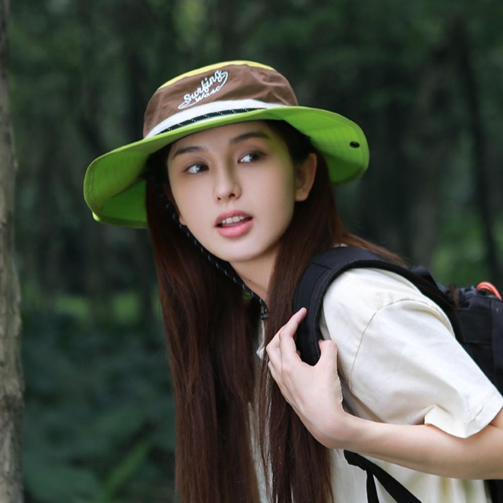 Color Matching Western Cowboy Hats Waterproof Panama Hat Hiking Denim Bucket Hat Women Girls