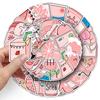 50 Розовых Дудл Свежих Милых Гука Креативное Украшение DIY Наклейки Чемодан Чашка Молочного Чая