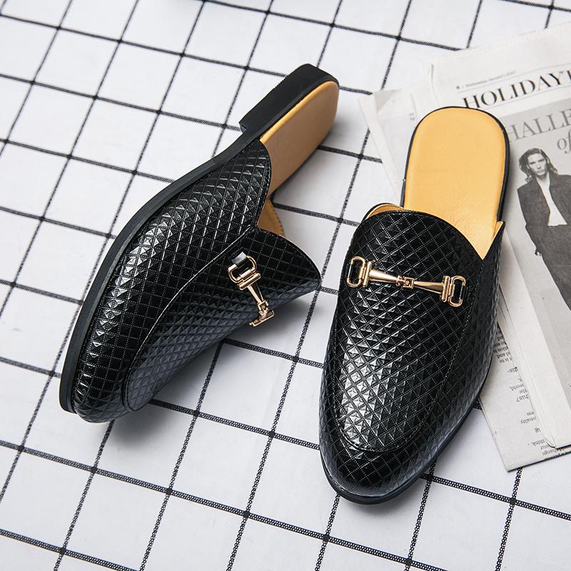 Дизайнерский бренд, роскошные черные полуботинки для мужчин, кожаные туфли, мужские мюли, повседневные шлепанцы, тапочки, сандалии, мужские модные мокассины 2024