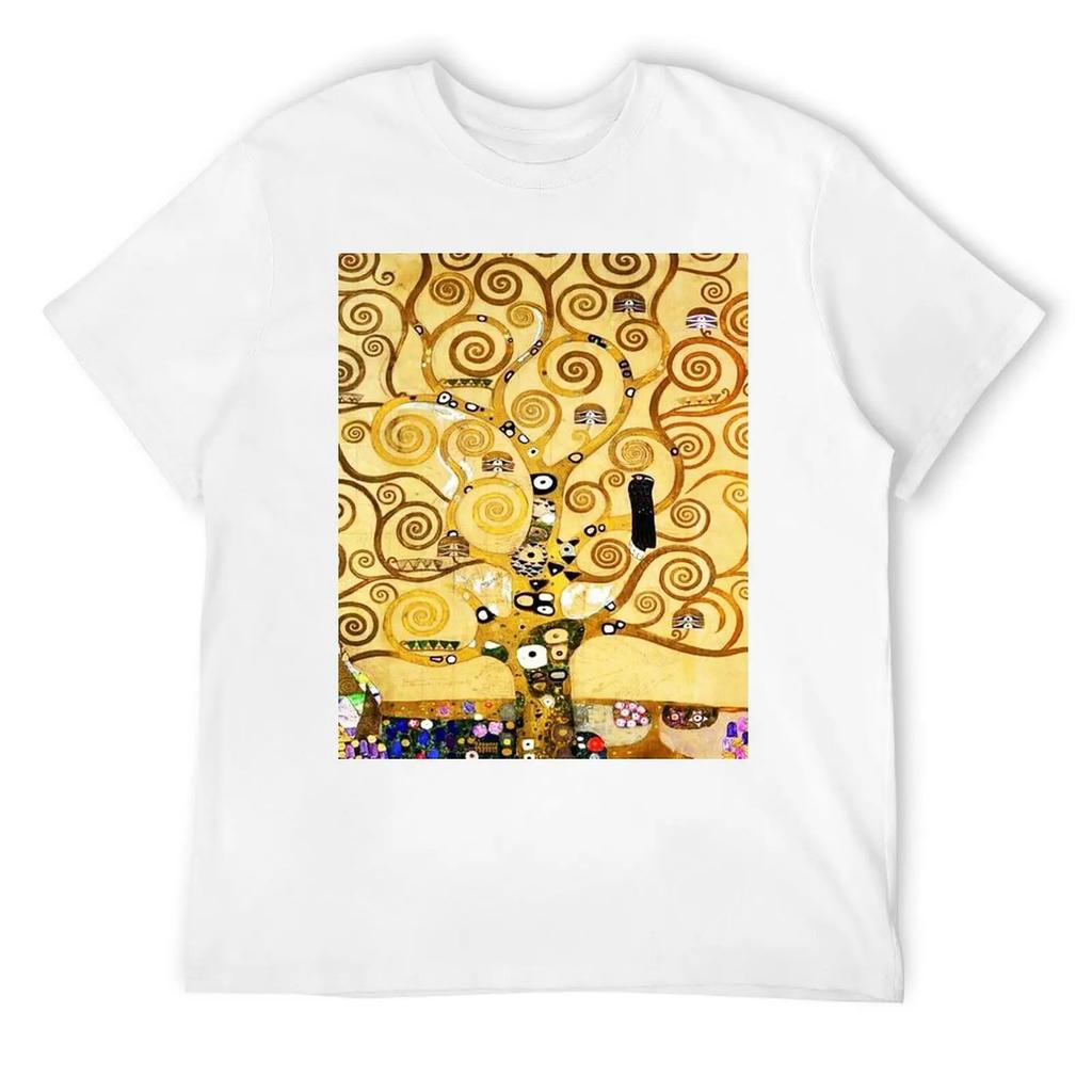 Gustav Klimt The Tree Of Life, Stoclet Frieze T-Shirt Custom T Shirt Anime Figures Summer Tops Mens Vintage T Shirts