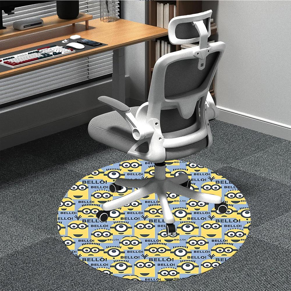 1pc Minions Bello Office Round Area Rug, Under Office Chairs Bedroom Living Room Home Decor, Available in Various Sizes