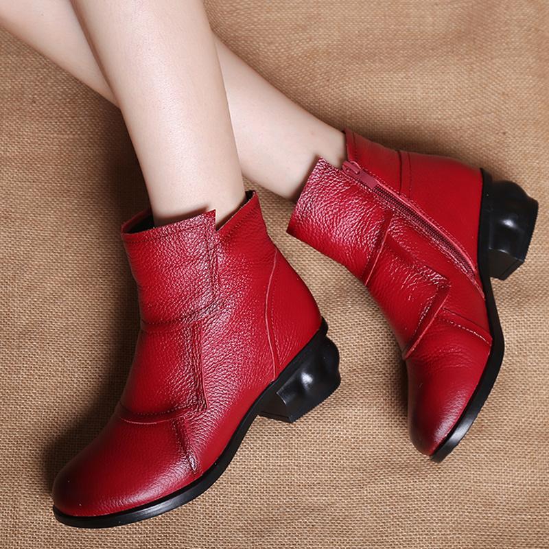 Ботильоны женские водонепроницаемые из натуральной кожи синие туфли на квадратном каблуке женские винтажные удобные ботинки роскошные туфли на каблуке