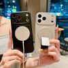 Для MagSafe Магнитный Однотонный Матовый Мягкий ТПУ + ПК Держатель Чехол для Телефона Для iPhone 17 Pro Max 15 13 12 14 16 Pro Max Задняя Крышка