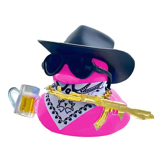 Фигурка утки-ковбоя, украшение на приборную панель автомобиля в виде утки с ковбойской шляпой, ожерелье для солнцезащитных очков, настольный компьютер