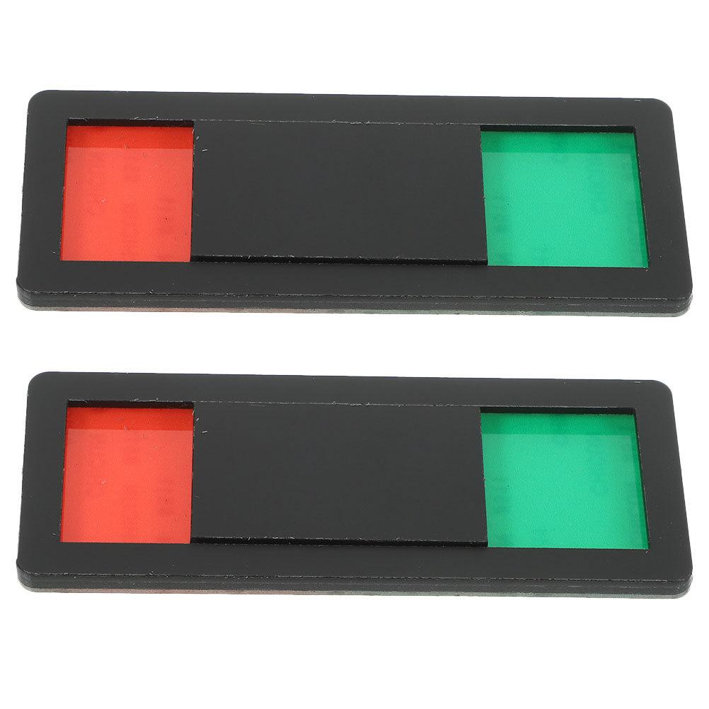 2Pcs Bathroom Signboard Toilet Occupied Vacant Slider Door Privacy Indicator Reusable Easy Install Modern Style for Home Hotel