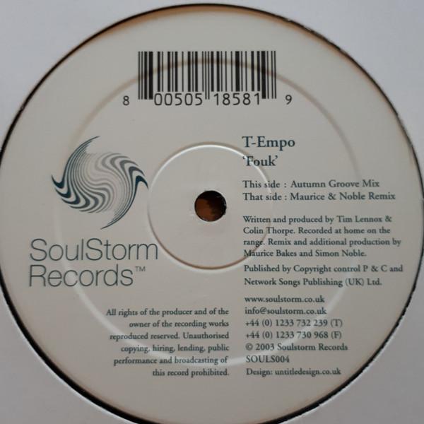 12-дюймовая пластинка T-EMPO - Fouk SOULS004 Soulstorm Recor 2003 UK Танцевальная и электронная музыка Б/у