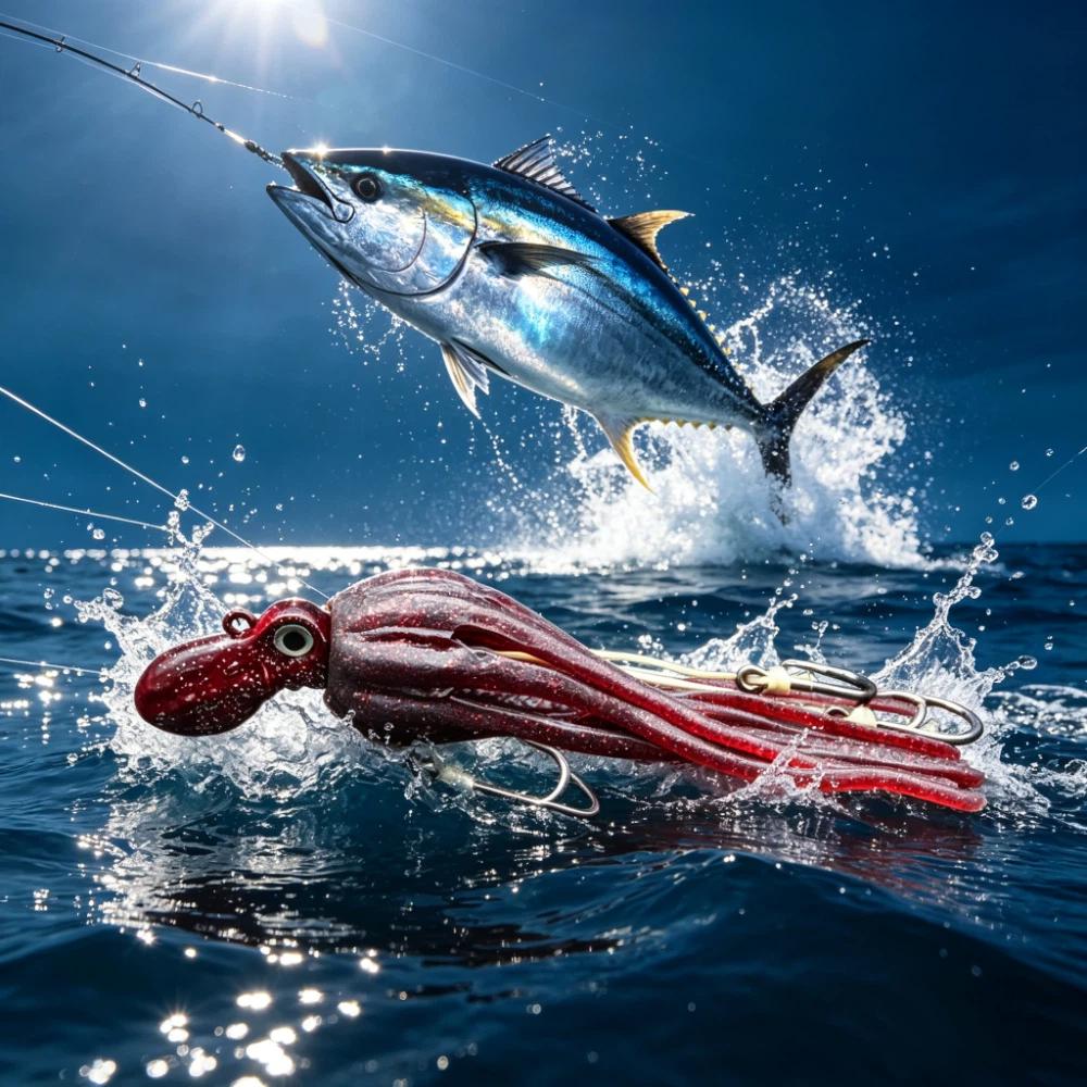 100g Octopus Squid Skirt Bait 200g Big Game Fishing Lure Squid Skirt Bait With Hook Trolling