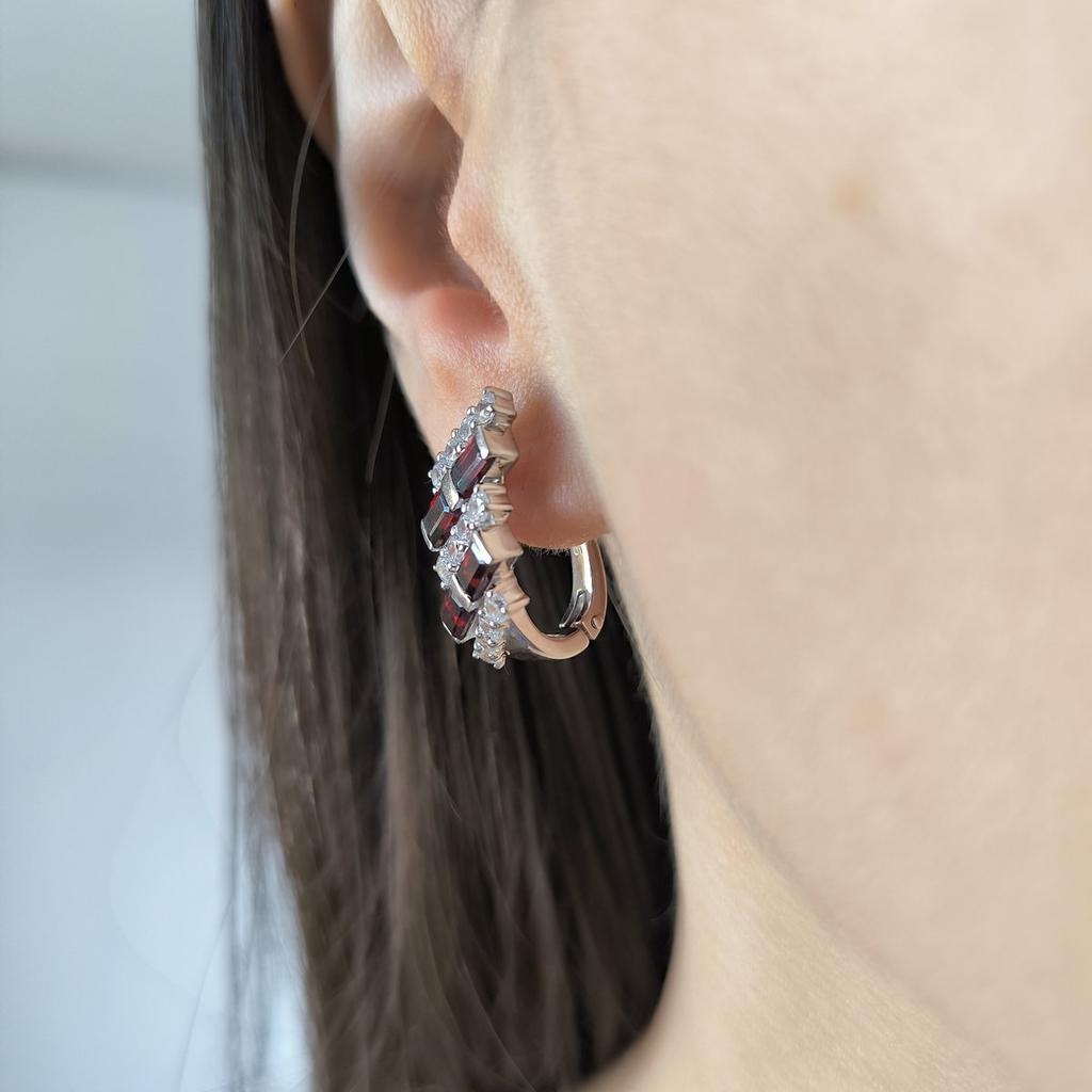 Серебряные серьги с натуральным гранатом 6.25ct (2204114)