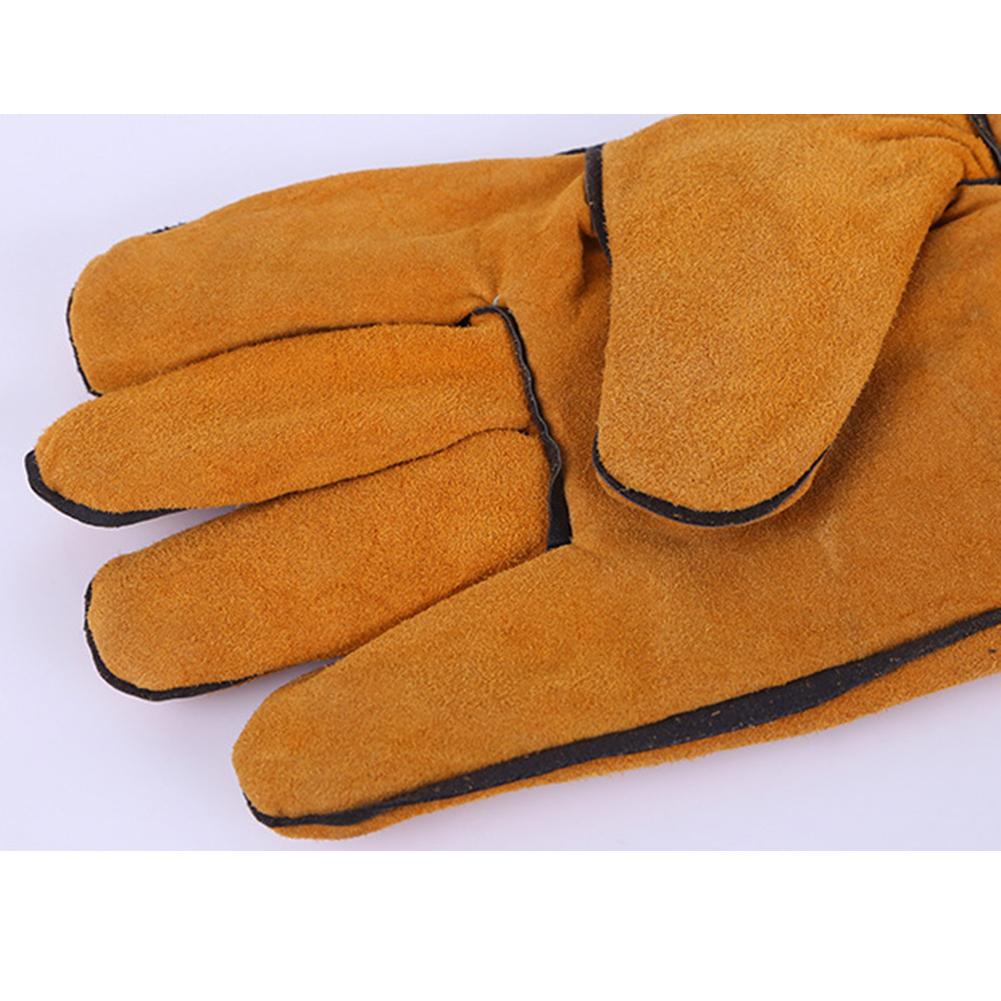 Full Leather Heat Insulation Gloves for Electric Welding Thorn Proof Gardening Mittens