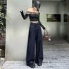 Blue High Waist Wide-leg Jeans for Women In Spring and Autumn New Loose Slim Hottie Retro Straight-leg Floor Pants