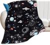 Astronaut Space Blanket, Fleece Flannel Blanket, Cozy Plush Blanket Warm Air Conditioning Blanket for Sofa, Bedroom, Office, Bed