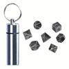 7Pcs Dnd  Mini Antique Iron Dice Set, Bronze Polyhedral Metal Game Dice Set, Tiny Portable Dice For Game Player