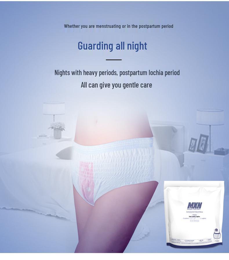 Ultra-Thin Plus Size Night Sanitary Period Pants - Heavy Flow Secure Sleep Underwear