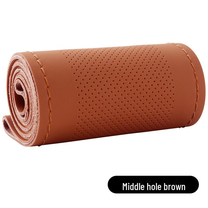 Высокоэластичный кожаный чехол на руль, сшитый вручную, универсальный, на все сезоны