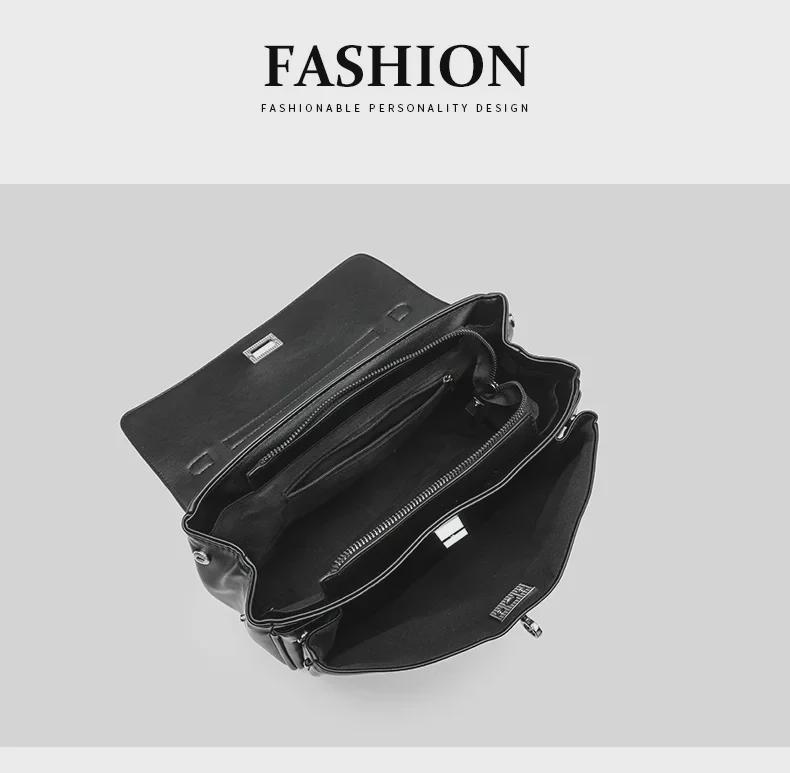 Женская вместительная черная сумка-мессенджер — модная сумка через плечо на осень/зиму 2024 года для поездок на работу.