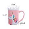 YOMDID Creative Unicorn Coffee Mug Practical Ceramic Cup Milk Coffee Tea Drinking Cups With Spoon And Crown Lid Drinkware 350ml