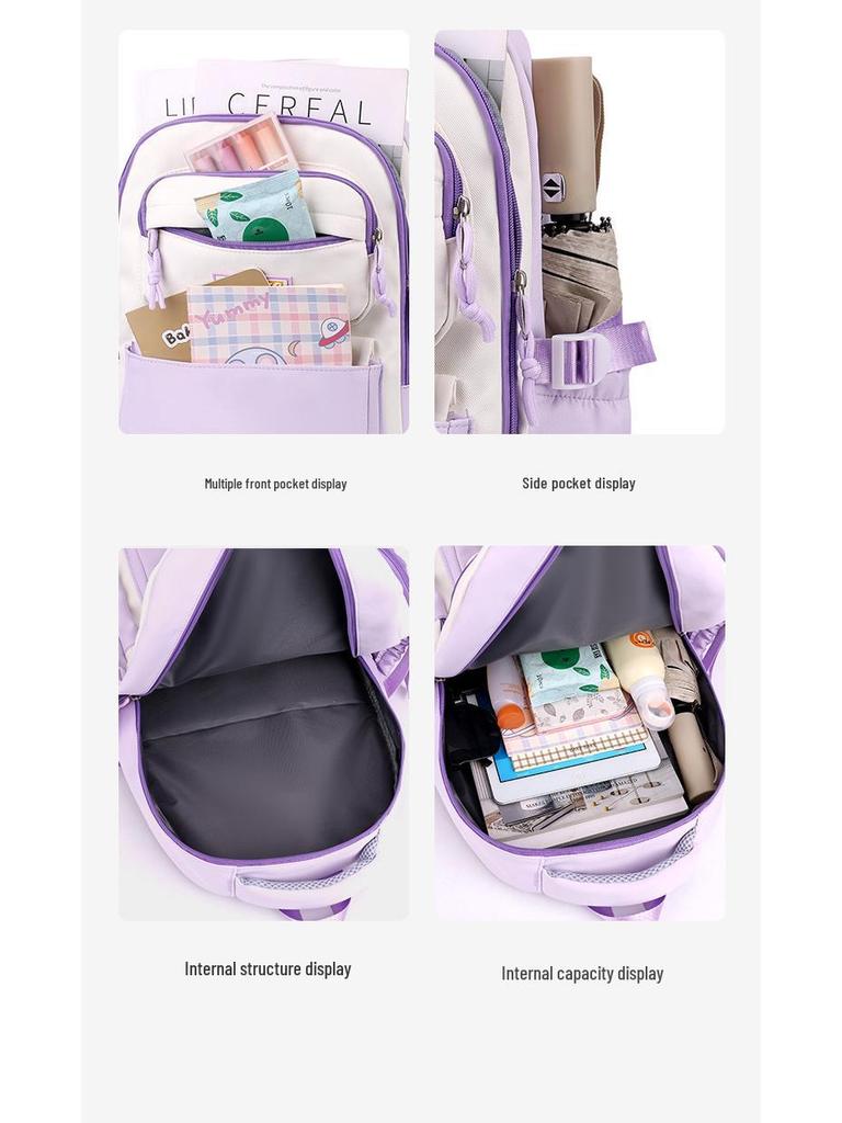 Легкий рюкзак на двойных лямках большой вместимости для девочек 2025 - Идеален для учениц средней и старшей школы