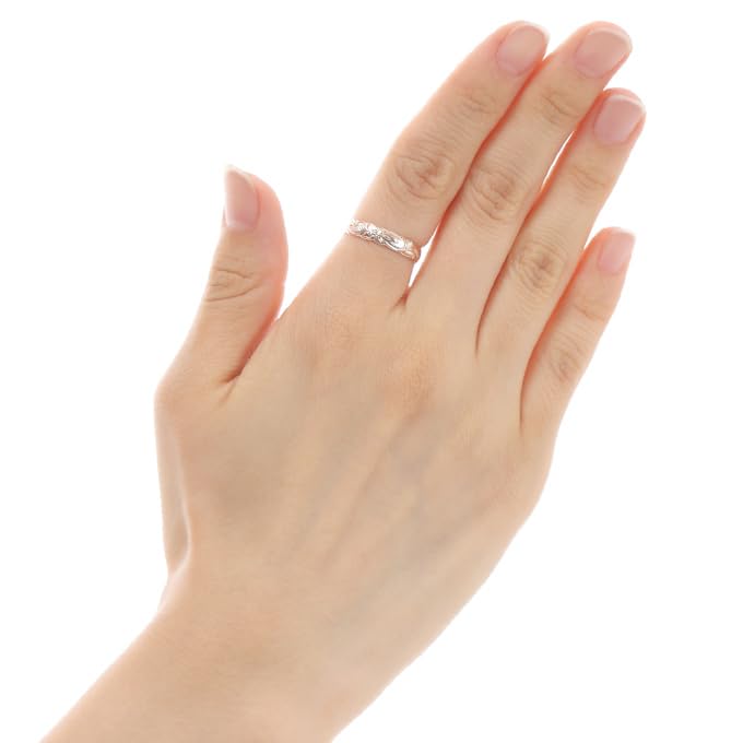 Гавайское ювелирное кольцо, кольцо на мизинец, 4 мм, розовое золото, серебро, волнистая плюмерия, ювелирные изделия [LocoMocoAloha] [подлинный продукт]