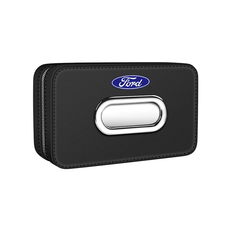 AAAMW1 For Ford Mondeo Focus Explorer Escape Kuga Everest Bronco F-150 Ranger Transit Car-Mounted Leather Tissue Paper Storage Box
