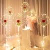 LED light rose bouquet transparent wave balloon, suitable for weddings, anniversaries, birthdays, Valentine's Day, bridal shower