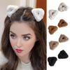 1 Pair Plush Cat Ear Hair Clips Non-Slip Triangle Side Hair Bangs Claw Clamp Decoration Hairpins Winter Women Girls Hair Accessories Christmas Gift