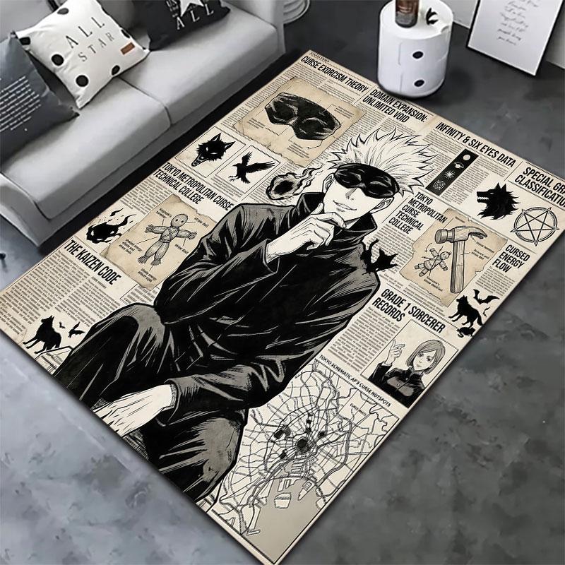 Ковер Jujutsu Kaisen для гостиной, спальни, дома, дивана, детской игры, нескользящий коврик