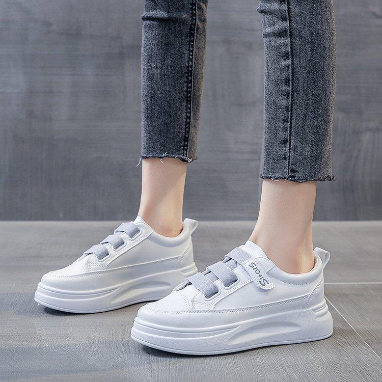 Velcro Little White Shoes Women's Versatile 2025 Spring and Summer New Women's Shoes Street Shot Thick-soled Leather Single Shoes Flat-soled Women'