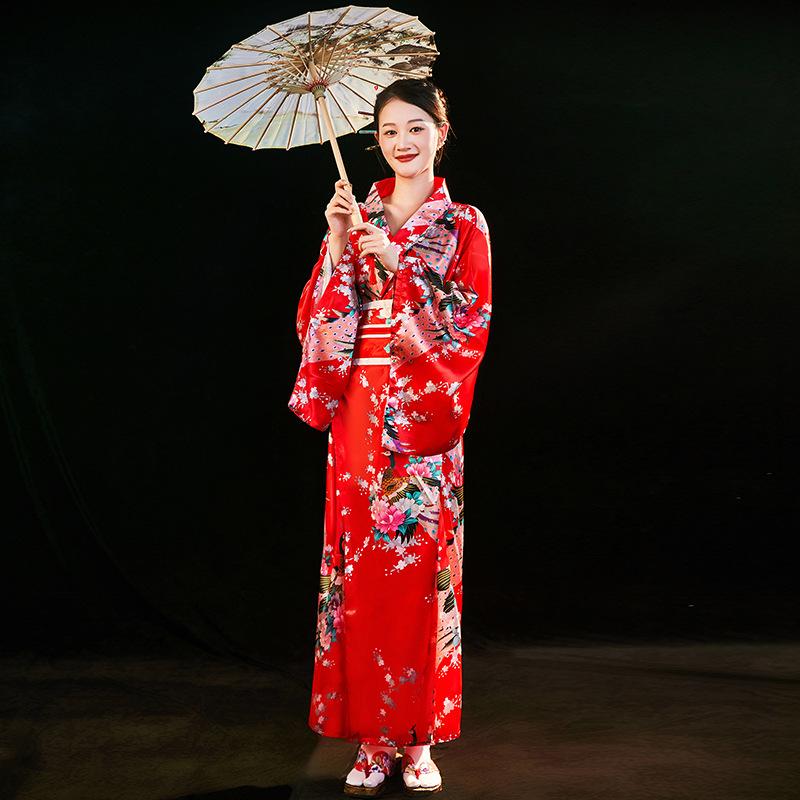 Traditional Japanese Women's Formal Attire Yukata Anime Cosplay Photography Photo Sets Kimono Stage Performance Costumes